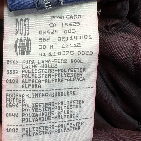 POSTCARD Italy Minimalist Gray Wool Alpaca Blend Jacket Size 4 - Picture 9 of 10